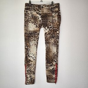 Etienne Marcel Cheetah Print Skinny Jeans 27